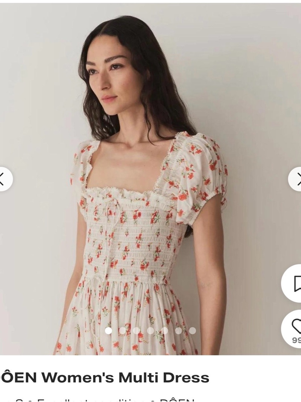 DOEN Stanza Dress Sweet Abelia Floral Maxi Dress Size XXS (could fit xs/s imo)